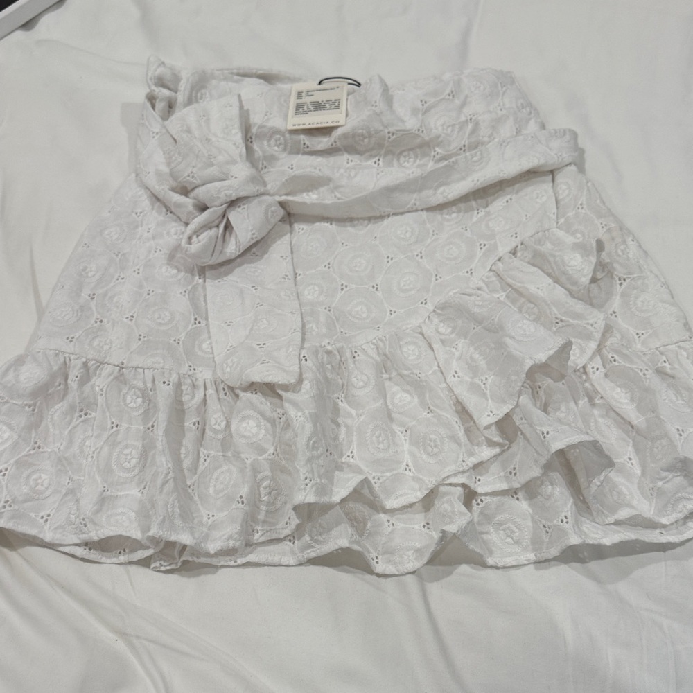 Acacia Swimwear White Eyelet Mini Skirt